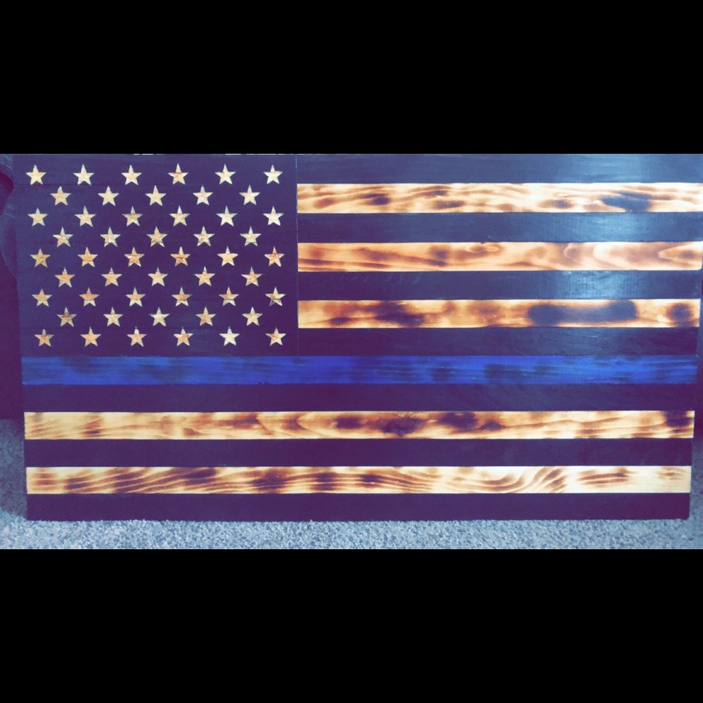 Rustic American flags/Blue line flags